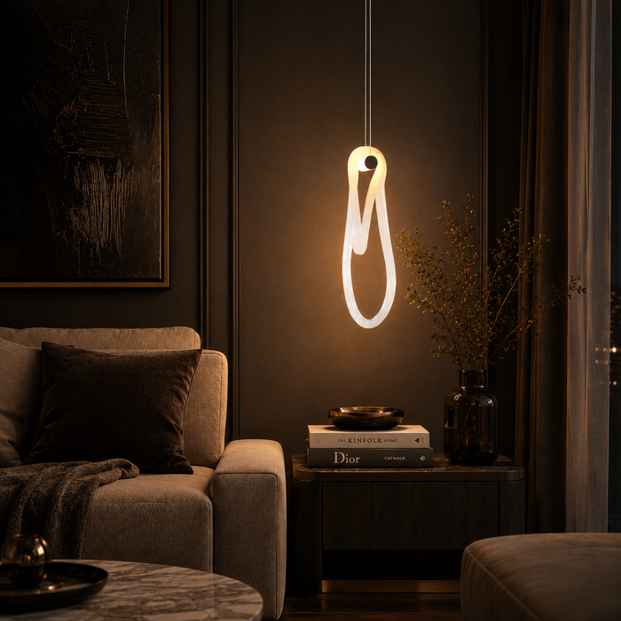 White Flag Glass Pendant Lamp