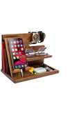 Wood Phone Docking Station Ash Key Holder Wallet Stand Watch Organizer, Nightstand Organizer Idea Gadgets for Men Husband Wife Dad Son Boyfriend Birthday Gifts