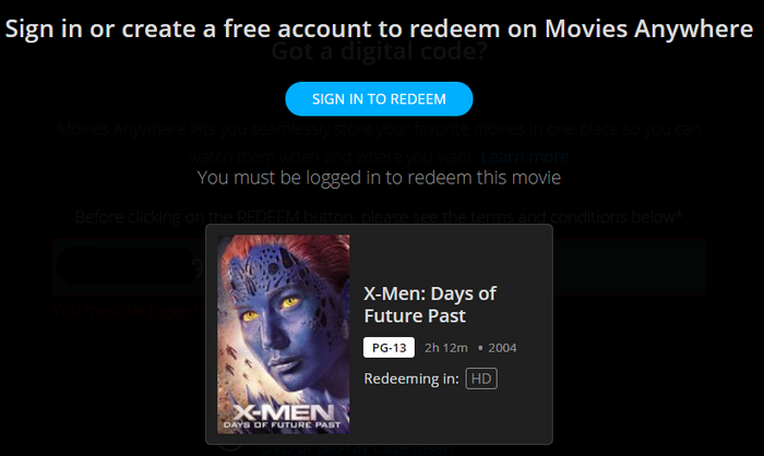 X-Men: Days of Future Past HD Digital Code (2014 Theatrical) (Redeems in Movies Anywhere; HDX Vudu Fandango & HD iTunes Apple TV Transfer From Movies Anywhere)