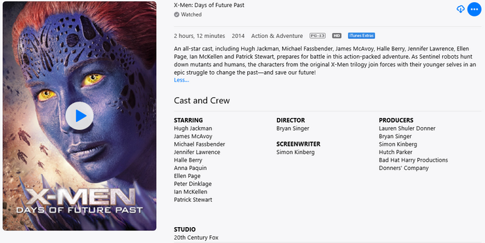 X-Men: Days of Future Past HD Digital Code (2014 Theatrical) (Redeems in Movies Anywhere; HDX Vudu Fandango & HD iTunes Apple TV Transfer From Movies Anywhere)
