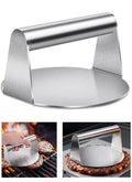 XICEN Stainless Steel Burger Press, 5.5 Inch Round Steak Patty Making Tools, Squeezing Grease, Griddle Accessories Kit, Grill Barbecue Tool, Kitchen Gadgets